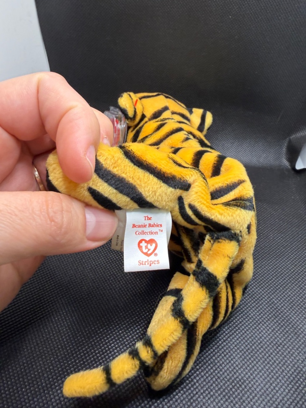 Ty Beanie Baby Stripes Tiger 1995 Vintage Plush w/ Tag Protector PVC - Picture 4 of 7